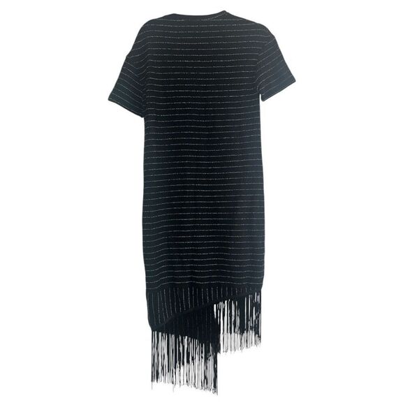 ✨ZARA Trafaluc Knit Fringe Striped Midi Tee Sz Small Dress✨ - Picture 7 of 8